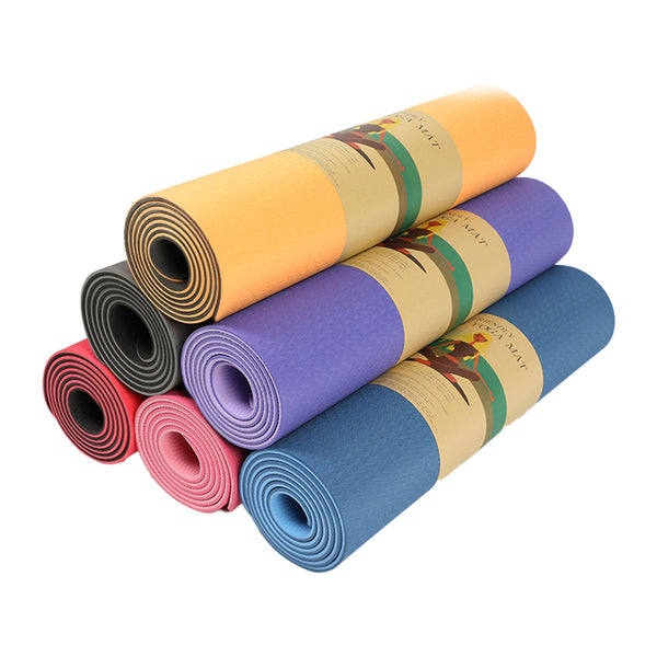 TPE Yoga Mat 183*61cm ,Thickness 6mm - Dstars Gym Equipment Philippines