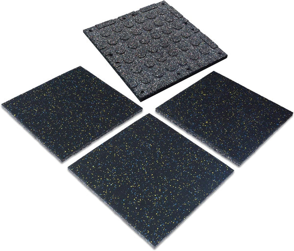 Gym Rubber Flooring Tiles - 50x50cm - Pack of 4 (Price per 1 sqm)